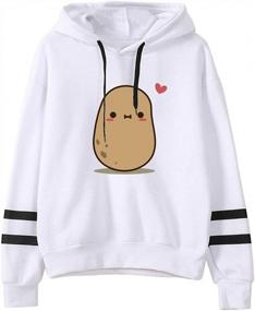 img 4 attached to Casual And Cozy: Women'S Mimacoo Cute Potato Print Hoodie With Drawstring And Long Sleeves