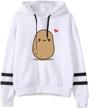 casual and cozy: women's mimacoo cute potato print hoodie with drawstring and long sleeves logo