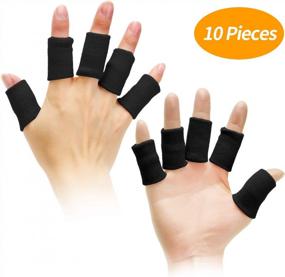 img 1 attached to Relieve Pain And Boost Performance: Senkary 20-Piece Finger Sleeve Protectors With Thumb Brace Support And Elastic Compression In Blue And Black