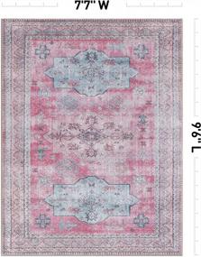 img 3 attached to Bohemian Eco-Friendly Area Rug: Stain Resistant & Machine Washable