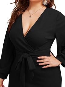 img 2 attached to Verdusa Womens Surplice Bishop Bodycon Women's Clothing ~ Suiting & Blazers