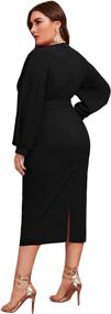 img 3 attached to Verdusa Womens Surplice Bishop Bodycon Women's Clothing ~ Suiting & Blazers