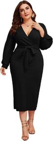 img 4 attached to Verdusa Womens Surplice Bishop Bodycon Women's Clothing ~ Suiting & Blazers
