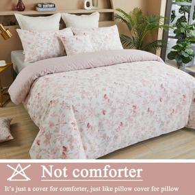 img 3 attached to Pink Leaves And Branches Reversible Dorm Bedding Twin XL Set - 600 TC Super Soft College Dorm Room Bedding Sets For Girls With Zipper Cover And 3 Pieces