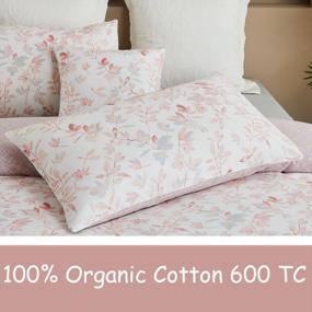 img 1 attached to Pink Leaves And Branches Reversible Dorm Bedding Twin XL Set - 600 TC Super Soft College Dorm Room Bedding Sets For Girls With Zipper Cover And 3 Pieces