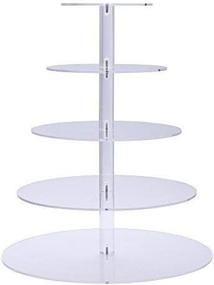 img 2 attached to 5 Tier Round Acrylic Cupcake Stand With LED Lights - Clear Dessert Tree Tower For Wedding, Party, And Baby Shower Cake Display Holder (Warm)