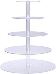 img 1 attached to 5 Tier Round Acrylic Cupcake Stand With LED Lights - Clear Dessert Tree Tower For Wedding, Party, And Baby Shower Cake Display Holder (Warm)