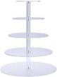 5 tier round acrylic cupcake stand with led lights - clear dessert tree tower for wedding, party, and baby shower cake display holder (warm) logo
