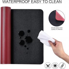 img 1 attached to 35.4 X 17" Dual Sided Leather Desk Pad With Waterproof Protection For Office And Home, PU Mouse Pad And Desk Writing Mat In Black/Red For Covering And Protecting Desks In Workplaces And Cubicles