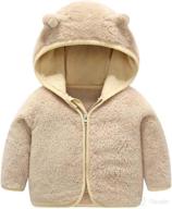 🧸 voopptaw kids bear ears hooded zipper coral fleece jacket - perfect outerwear logo