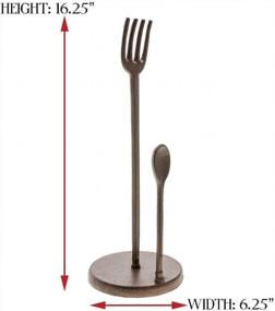 img 2 attached to Comfify'S Rustic Cast Iron Fork And Spoon Paper Towel Holder – Heavy Duty And Vintage Decorative Gift Idea For Your Kitchen – 6.5" Base And 15.75" Tall