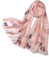 shanlin satin floral scarves blossom tree blue women's accessories ~ scarves & wraps logo