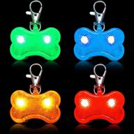 🐶 frienda 4-pack led dog collar id tags: waterproof, glow in the dark, pet safety lights for night walking & camping logo