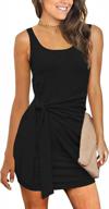 stylish and comfortable bodycon sundress for women by zalalus : sleeveless, ruched, tie-waist - perfect for summer casual wear logo