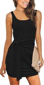 img 2 attached to Stylish And Comfortable Bodycon Sundress For Women By Zalalus : Sleeveless, Ruched, Tie-Waist - Perfect For Summer Casual Wear