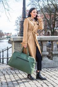 img 3 attached to The Friendly Swede Vreta Collection Overnight Duffle Bag For Women, 35L Gym Travel Weekender Carry On Bag - Green