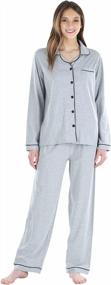 img 4 attached to Women'S Cotton Button-Down Lounger Pajama Set By Sleepyheads