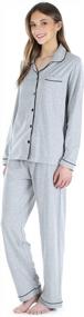 img 1 attached to Women'S Cotton Button-Down Lounger Pajama Set By Sleepyheads