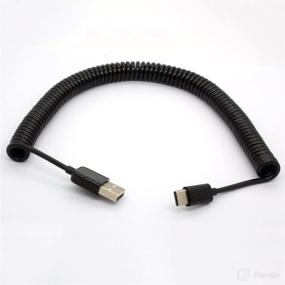 img 2 attached to 🔌 MXTECHNIC 9.8FT Coiled USB Type C Cable for Car, 90 Degree Curly USB A to USB-C Fast Charger Cord - Compatible with Samsung Galaxy S10 S9 S8 Plus Note 9 8, Moto Z, LG5/G6/V20, and Other USB C Devices