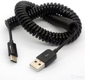 img 1 attached to 🔌 MXTECHNIC 9.8FT Coiled USB Type C Cable for Car, 90 Degree Curly USB A to USB-C Fast Charger Cord - Compatible with Samsung Galaxy S10 S9 S8 Plus Note 9 8, Moto Z, LG5/G6/V20, and Other USB C Devices