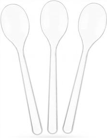 img 4 attached to Heavyweight Plastic Disposable Spoons - 66 Sets Cutlery By TashiBox