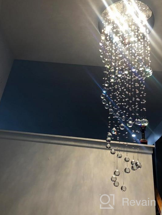 img 1 attached to Saint Mossi Modern K9 Crystal Raindrop Chandelier Lighting, Modern Crystal Light Fixture, K9 Crystal Chandeliers, Double Swirl 8 GU10 Bulbs Required review by Jason Bolden