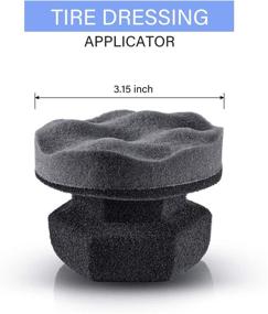 img 3 attached to 3-Piece Reusable Foam Sponge Tire Shine Applicator Set for Car Detailing - Gray, 3.15 Inch