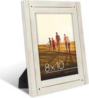 americanflat rustic aspen white picture frame in 8x10 size - versatile design for wall and tabletop use with textured wood and polished glass logo
