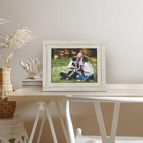 img 1 attached to Americanflat Rustic Aspen White Picture Frame In 8X10 Size - Versatile Design For Wall And Tabletop Use With Textured Wood And Polished Glass