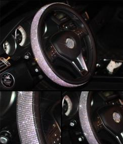 img 1 attached to Add Some Glamour To Your Ride With Seamehappy Bling Bling Rhinestones Car Steering Wheel Cover For Girls
