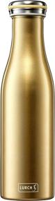 img 4 attached to Double-Walled Stainless Steel Thermal Bottle For Hot And Cold Drinks - Lurch Germany (Gold Metallic 16 Oz. 0.5L)