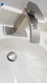 img 5 attached to Обновите свою ванную комнату с помощью смесителя Greenspring Matte Black Waterfall - 1 отверстие, одна ручка, латунный кран для раковины с выдвижным сливом и переливом