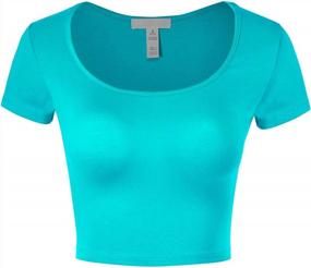 img 4 attached to FashionMille Women'S Basic Scoop Neck Short Sleeve Crop Top Shirt