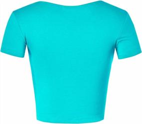 img 2 attached to FashionMille Women'S Basic Scoop Neck Short Sleeve Crop Top Shirt