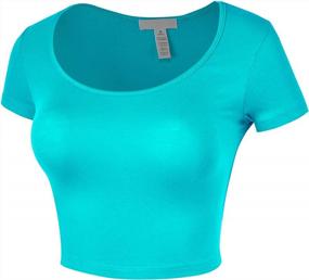 img 3 attached to FashionMille Women'S Basic Scoop Neck Short Sleeve Crop Top Shirt