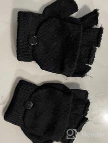 img 6 attached to Перчатки-митенки без пальцев: стильные вязанные аксессуары для девочек