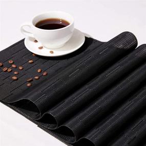 img 3 attached to Set Of 6 DOLOPL Crossweave Woven Black Placemats - Easy To Clean, Heat Resistant, Perfect For Dining, Kitchen, Patio & Outdoor Decorations