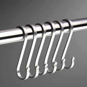 img 4 attached to 6 Pack Heavy Duty S Hooks - Grade Quality 304 Stainless Steel, Anti-Rust & Strong Clamps For Hanging Plants, Pot, Pan & Towels In Kitchen/Bathroom