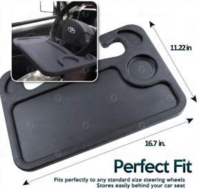 img 1 attached to Gray Multi-Functional Portable Steering Wheel Tray For Car Laptop And Food - Vehicle Seat Mount Table For Notebook, Eating, And Working On The Go