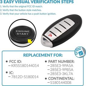 img 1 attached to 🔑 Keyless2Go Replacement: 5 Button Proximity Smart Key for Nissan KR5S180144014 / IC 014 / S180144008 - High-Quality Keyless Entry Solution