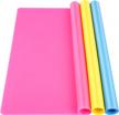 leobro 3 pack a3 large silicone sheets for crafts resin jewelry casting molds, nonstick silicone sheet craft mat, multipurpose silicone mats for epoxy resin paint, blue yellow hot pink, 15.7” x 11.7” logo