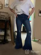 img 1 attached to Women'S Stretchy Distressed Skinny Jeans With Flared Hem review by Kenyatta Mack