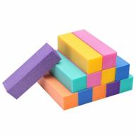 professional 4-sided nail buffer block 12-pack - multi-colored sanding blocks for buffing and smoothing natural and acrylic nails логотип