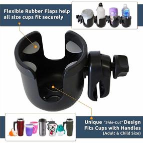 img 1 attached to Universal Stroller Cup Holder – Mega Strength Adjustable Clamp For Bike, Walker, Wheel Chair & Car – Large Drink Holder Fits Any Size Cup/Bottle/Can