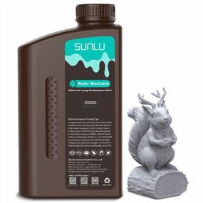 img 4 attached to SUNLU Water Washable 3D Printer Resin: Fast Curing, High Precision, 2Kg For 2K-8K LCD DLP SLA Resin 3D Printers, 395-405Nm UV Curing, Grey Color