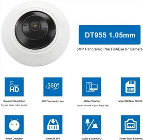 img 3 attached to 5MP Panoramic PoE FishEye IP Security Camera With 180° Wide-Angle View, Audio & Alarm I/O, Micro SD Support, And 26Ft Night Vision - Smart IVS Included