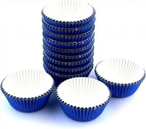 img 3 attached to Elevate Your Baking Game With 300 Navy Blue Mini Foil Metallic Cupcake Liners From Eoonfirst!