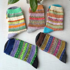 img 2 attached to Stay Cozy And Stylish This Winter With Loritta'S 5 Pairs Of Vintage Wool Socks For Women