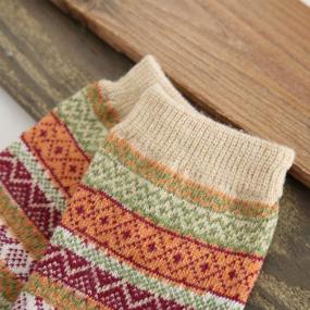 img 1 attached to Stay Cozy And Stylish This Winter With Loritta'S 5 Pairs Of Vintage Wool Socks For Women