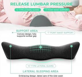 img 3 attached to Elviros Lumbar Support Pillow For Sleeping, Adjustable Memory Foam Lumbar Pillow For Lower Back Pain Relief, Ergonomic Back Support Cushion Pillow For Bed, Office Chair, Recliners, Black